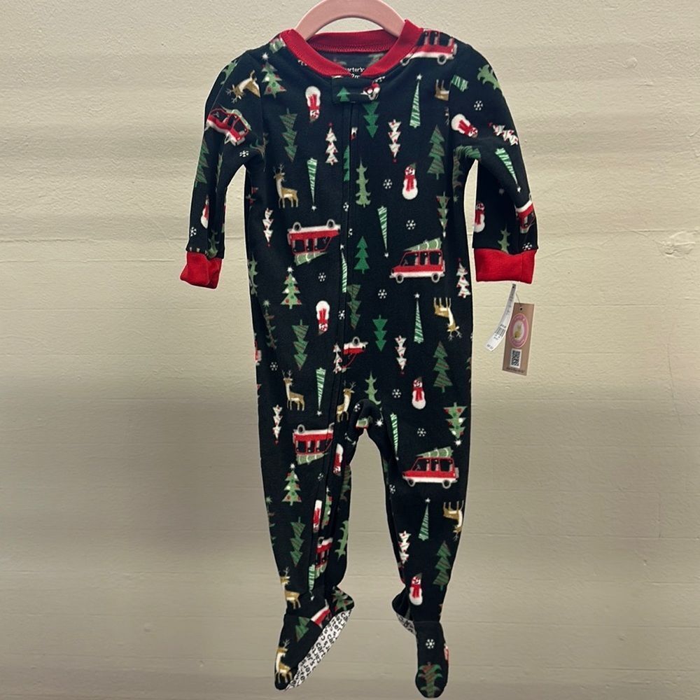 Carters‎ Fleece Holiday Sleeper Pjs 12m NWT